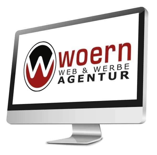 Logo Woern Web & Werbe Agentur auf einem Bildschirm